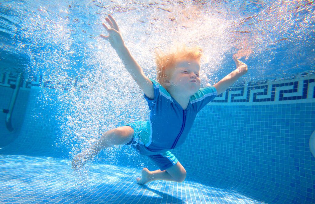 Child under water